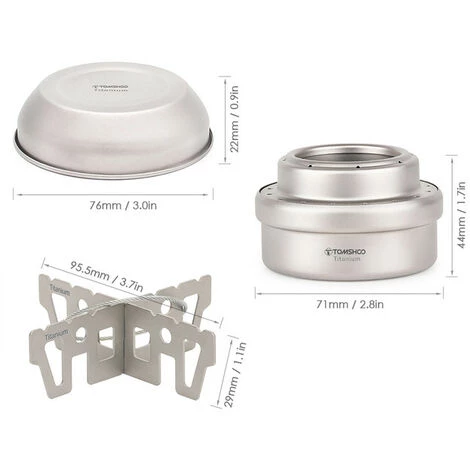 TANCYCO Cuisinière à Alcool En Titane Pour Extérieur Et Ensemble Combiné De Support Mini Cuisinière à Alcool Liquide Portable Ultra-léger Avec Support En Croix,,Réchaud à Alcool Et Support 2 4 TANCYCO Cuisinière à Alcool En Titane Pour Extérieur Et Ensemble Combiné De Support Mini Cuisinière à Alcool Liquide Portable Ultra-léger Avec Support En Croix,,Réchaud à Alcool Et Support 2 – Image 2