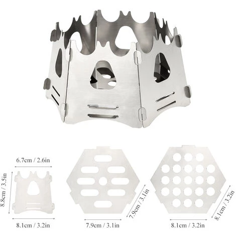 TANCYCO Hexagon Camping Bois Poêle Portable Pliant Léger Bois Brûleur Sac À Dos Pour La Survie En Plein Air Cuisine Pique-Nique Chasse,, 5 TANCYCO Hexagon Camping Bois Poêle Portable Pliant Léger Bois Brûleur Sac À Dos Pour La Survie En Plein Air Cuisine Pique-Nique Chasse,, – Image 3