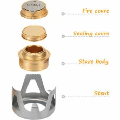 TANCYCO En Alliage De Cuivre Portable Esprit Ultra Light Mini Brûleur Alcool Poêle Extérieur Camping Poêle Fourneau,Gris, -Pas Cher Réchaud Boutique 59953480 3