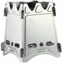 TANCYCO Réchaud à Bois De Camping Portable Pliant Léger En Acier Inoxydable Poêle à Bois Pour La Survie En Plein Air Cuisine Pique-nique Chasse,,