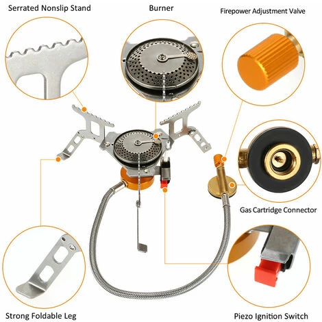 Jardin Piscine Réchaud à Gaz Cuisinière à Gaz De Camping Pliante Portable En Acier Inoxydable Randonnée Pique-nique Cuisinière Avec Pare-brise à 9 Plaques - Poêle Avec Pare-vent LangRay 7 Jardin Piscine Réchaud à Gaz Cuisinière à Gaz De Camping Pliante Portable En Acier Inoxydable Randonnée Pique-nique Cuisinière Avec Pare-brise à 9 Plaques - Poêle Avec Pare-vent LangRay – Image 5