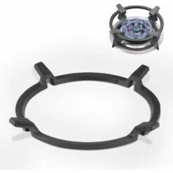 READCLY Support De Poêle à Wok En Fonte Support De Wok Universel Adaptateur Wok Gaz Pour Poêle En Fonte Antidérapant Noir, Pour Brûleurs,Plaques à Gaz,Cuisinières