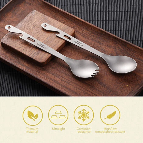 TOMSHOO 4-en-1 Titanium Spork Avec Cuillère Fourchette Cuillère Clé Décapsuleur Portable Extérieur Couverts Vaisselle Pour Camping Randonnée Pique-Nique 5 TOMSHOO 4-en-1 Titanium Spork Avec Cuillère Fourchette Cuillère Clé Décapsuleur Portable Extérieur Couverts Vaisselle Pour Camping Randonnée Pique-Nique – Image 3
