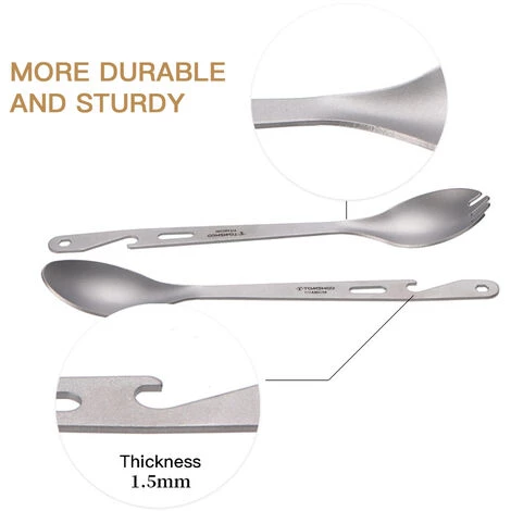 TOMSHOO 4-en-1 Titanium Spork Avec Cuillère Fourchette Cuillère Clé Décapsuleur Portable Extérieur Couverts Vaisselle Pour Camping Randonnée Pique-Nique 7 TOMSHOO 4-en-1 Titanium Spork Avec Cuillère Fourchette Cuillère Clé Décapsuleur Portable Extérieur Couverts Vaisselle Pour Camping Randonnée Pique-Nique – Image 5