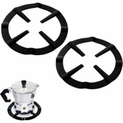 AOUGO Pièce Moka Pot Cuisinière Support Pot Réducteur Anneau Stand Cafetière étagère Accessoires Réducteur De Brûleur Support Pour Anneau De Fixation Pour Cafetière à Expresso Four Et Cuisine (Noir）