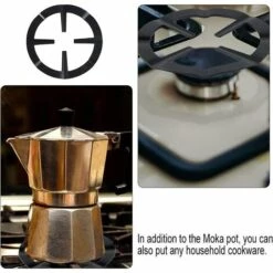 AOUGO Pièce Moka Pot Cuisinière Support Pot Réducteur Anneau Stand Cafetière étagère Accessoires Réducteur De Brûleur Support Pour Anneau De Fixation Pour Cafetière à Expresso Four Et Cuisine (Noir） -Pas Cher Réchaud Boutique 60577377 3