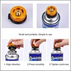 FR-LIFE BR-Vie 2 Pcs Adaptateur De Bouteille De Gaz De Camping Adaptateur Gaz Conversion Tête Adaptateur Connecteur De Buse Rechaud De Gaz Valve Adaptateur Pour Bidon En Butane à Visser Sur La -Pas Cher Réchaud Boutique 60695741 5