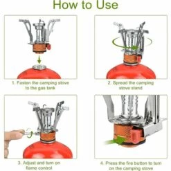 FR-LIFE BR-Vie Réchaud De Camping à Gaz Brûleur à Gaz Pliable Mini Poêle Superlégers Résistant Au Vent En Acier Inoxydable Pour Randonnée Pique Nique Barbecue(3000W, Avec Allumage) -Pas Cher Réchaud Boutique 60695776 4