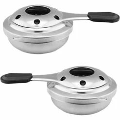 FR-LIFE BR-Vie 2 Pcs Réchaud à Alcool, Réchaud à Alcool Portable En Acier Inoxydable, Brûleur D'alcool Pour Fondue, Pour Le Camping En Plein Air Ou La Panique, Détachable Et Non Toxique, Durable Et écologique