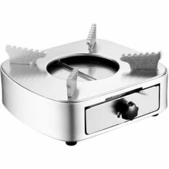 FR-LIFE BR-Vie Réchaud à Alcool En Acier INOX, Mini Réchaud Portable Pour Poêle - Argent