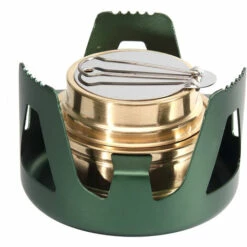 FR-LIFE Réchaud à Alcool,BR-Vie Extérieur Portable Ultra-léger Mini Cuisson Brûleurs à Alcool Cuisinière à Alcool Barbecue Brûleurs De Camping(vert)