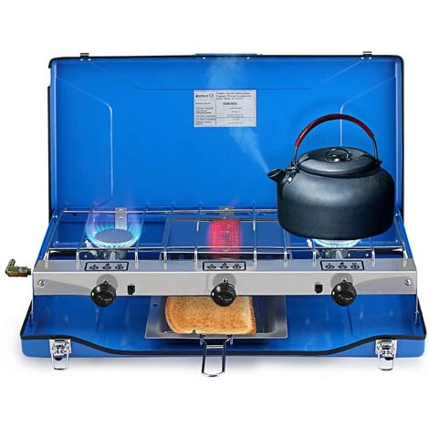 Portable Cuisinière à Gaz, 3 Brûleurs Réchauds De Camping, 4.5kW Fonctionne Au Gaz Butane/Propane, Brûleurs De Cuisinière à Gaz De Voyage Pour L'extérieur Camplux JK-5330 3 Portable Cuisinière à Gaz, 3 Brûleurs Réchauds De Camping, 4.5kW Fonctionne Au Gaz Butane/Propane, Brûleurs De Cuisinière à Gaz De Voyage Pour L'extérieur Camplux JK-5330