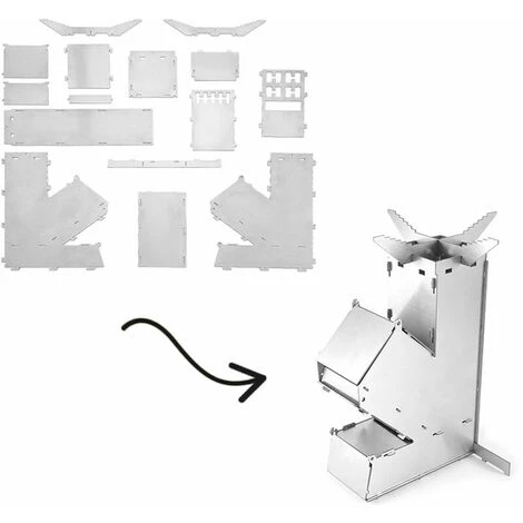 LITZEE Réchaud à Gaz Poêle à Bois Pliable Extérieur Détachable Portable Poêle à Fusée En Acier Inoxydable Poêle à Tente De Camp - S Réchaud à Gaz 6 LITZEE Réchaud à Gaz Poêle à Bois Pliable Extérieur Détachable Portable Poêle à Fusée En Acier Inoxydable Poêle à Tente De Camp - S Réchaud à Gaz – Image 4