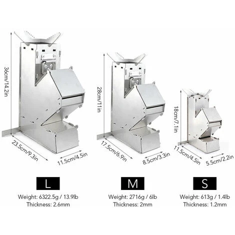 LITZEE Réchaud à Gaz Poêle à Bois Pliable Extérieur Détachable Portable Poêle à Fusée En Acier Inoxydable Poêle à Tente De Camp - S Réchaud à Gaz 7 LITZEE Réchaud à Gaz Poêle à Bois Pliable Extérieur Détachable Portable Poêle à Fusée En Acier Inoxydable Poêle à Tente De Camp - S Réchaud à Gaz – Image 5