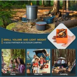EAUDACè Réchaud Camping Gaz Portable Pliable Coupe-Vent Brûleur Camping Mini 3900W Ultra-Léger Allumage Piézo Poêle Gaz Camping Pour Randonnée/Outdoor/Barbecue/Trekking， -Pas Cher Réchaud Boutique 63539601 4