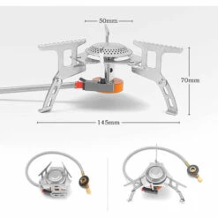 HAPPYSHOPPING Réchaud De Camping En Acier Inoxydable Avec Allume-cigarette électrique Réchaud à Gaz Pliable Avec Valve. -Pas Cher Réchaud Boutique 63705539 4