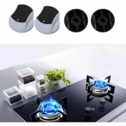 MERéTéET Bouton Plaque De Cuisson Bouton De Commande Universel Cuisine Cuisinière Poignée Lock Bouton Rotatif Universel Locks Bouton De Gaz，pour Cuisine Cuisinière Réchaud à Gaz Four De Cuisson 4 Pcs 8mm Noir，KoleZy -Pas Cher Réchaud Boutique 64566123 4