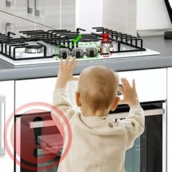 MERéTéET Couverture De Bouton De Gaz Couvercle De Sécurité Pour Bouton De Four Résistant à La Chaleur Couvercle De Protection De Gaz Protecteur De Boutons De Four Pour Sécurité De Enfants 8.4*7.7*5cm Noir 2 Pcs，KoleZy -Pas Cher Réchaud Boutique 64566145 4