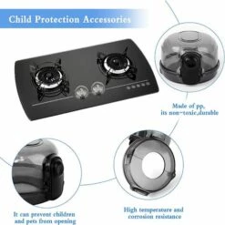MERéTéET Couverture De Bouton De Gaz Couvercle De Sécurité Pour Bouton De Four Résistant à La Chaleur Couvercle De Protection De Gaz Protecteur De Boutons De Four Pour Sécurité De Enfants 8.4*7.7*5cm Noir 2 Pcs，KoleZy -Pas Cher Réchaud Boutique 64566145 5