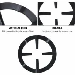 MERéTéET Réducteur D'anneau De Gaz Sous-Plat Cuisinière Plaque De Cuisson Antidérapante Support De Cuisinière à Mijoter La Chaleur Étagère Supérieure De La Cuisinière Pot à Lait Pots à 13.3*13.3cm Noir 2 Pcs，KoleZy -Pas Cher Réchaud Boutique 64566154 4