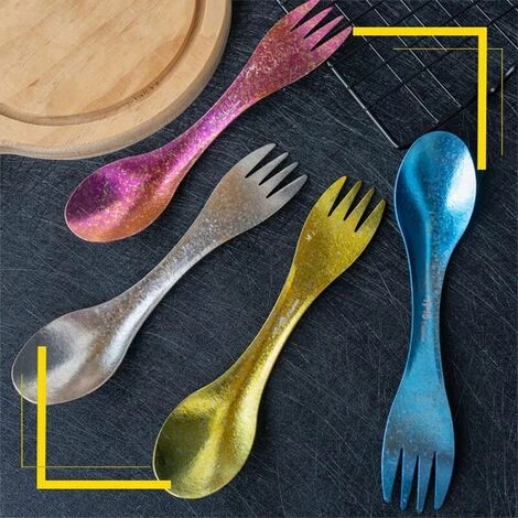 Yoouyida Cuillere Et Fourchette Ultra-Legeres A Double Usage, Equipement De Camping Portable 2 En 1, Couleur Titane (Sans Sac) 7 Yoouyida Cuillere Et Fourchette Ultra-Legeres A Double Usage, Equipement De Camping Portable 2 En 1, Couleur Titane (Sans Sac) – Image 5