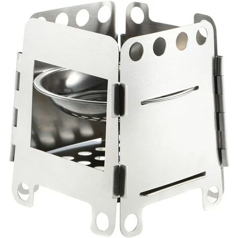 JUNJUN Camping Poêle En Réchaud à Bois Léger Acier Inoxydable Portable Réchaud à Alcool Solidifié Cuisine En Plein Air Pique-Nique Barbecue Camping 3 JUNJUN Camping Poêle En Réchaud à Bois Léger Acier Inoxydable Portable Réchaud à Alcool Solidifié Cuisine En Plein Air Pique-Nique Barbecue Camping