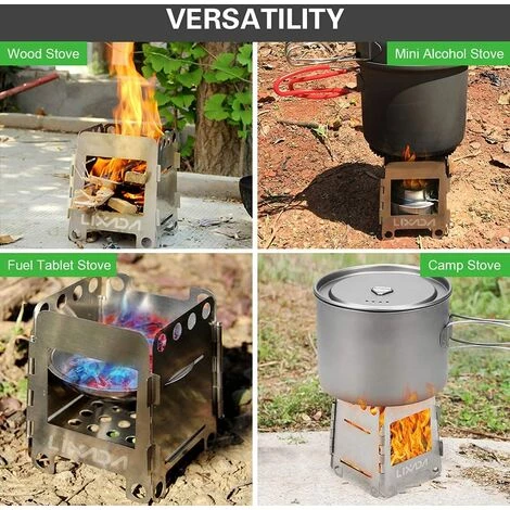 JUNJUN Camping Poêle En Réchaud à Bois Léger Acier Inoxydable Portable Réchaud à Alcool Solidifié Cuisine En Plein Air Pique-Nique Barbecue Camping 4 JUNJUN Camping Poêle En Réchaud à Bois Léger Acier Inoxydable Portable Réchaud à Alcool Solidifié Cuisine En Plein Air Pique-Nique Barbecue Camping – Image 2