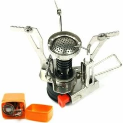 JUNJUN Poêle Extérieur Pliable Portable Batterie De Cuisine Brûleur à Gaz Camping Poêle Randonnée Pique-Nique Barbecue Réservoir Cuisinère Four Mini