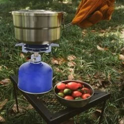 OSQI Réchaud à Gaz De Camping Portable, Mini Réchaud à Gaz, Réchaud De Camping En Alliage De Titane, Brûleur à Vent Avec Sac De Rangement Pour La Randonnée, Le Camping, L'escalade, La Pêche, Le Pique-nique, Le Barbecue -Pas Cher Réchaud Boutique 65501854 5
