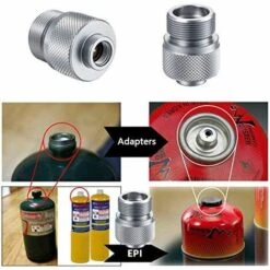 OSQI Convertisseur De Réservoir De Gaz, Convertisseur De Gaz De Camp Adaptateur De Gaz Portable Dispositif De Gaz Propane Cylindre De Gaz Plat Accessoires De Réchaud De Camping En Plein Air（3*3.8cm） -Pas Cher Réchaud Boutique 65502220 3