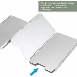 OSQI 10 Pièces Pare-Brise De Réchaud Extérieur Pliant, Pare-Brise De Réchaud En Acier Inoxydable, Pare-Brise De Réchaud De Camping En Plaque En Aluminium Avec Sac De Transport, Convient Pour Le Camping, Le Pique-Nique, La Randonnée, La Cuisine -Pas Cher Réchaud Boutique 65506469 4