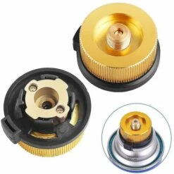 DONTODENT Lot De 2 Adaptateurs De Gaz De Camping à Arrêt Automatique Pour Bidon De Butane à Visser La Cartouche De Gaz