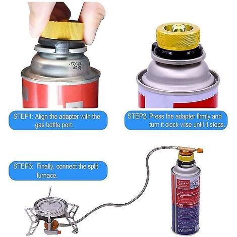 DONTODENT Lot De 2 Adaptateurs De Gaz De Camping à Arrêt Automatique Pour Bidon De Butane à Visser La Cartouche De Gaz 4 DONTODENT Lot De 2 Adaptateurs De Gaz De Camping à Arrêt Automatique Pour Bidon De Butane à Visser La Cartouche De Gaz – Image 2