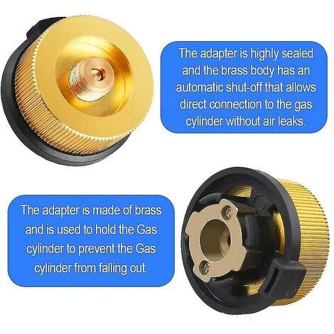 DONTODENT Lot De 2 Adaptateurs De Gaz De Camping à Arrêt Automatique Pour Bidon De Butane à Visser La Cartouche De Gaz 5 DONTODENT Lot De 2 Adaptateurs De Gaz De Camping à Arrêt Automatique Pour Bidon De Butane à Visser La Cartouche De Gaz – Image 3
