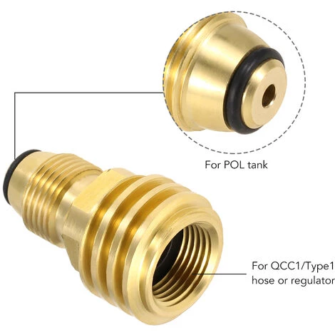 TANCYCO Adaptateur De Réservoir De Propane En Laiton Massif Vanne De Régulation Réservoir POL De Sécurité Converti En QCC1/Type1 4 TANCYCO Adaptateur De Réservoir De Propane En Laiton Massif Vanne De Régulation Réservoir POL De Sécurité Converti En QCC1/Type1 – Image 2