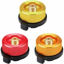 PERLE RARE Adaptateur De Bouteille De Gaz Convertisseur De Gaz Pour Brûleur De Poêle Réchaud De Camping Cartouche De Gaz Butane à Visser(3 Pcs)