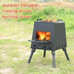 LITZEE Réchaud à Gaz Réchaud De Camping Pliant Réchaud à Bois Portable Avec Pieds Rétractables Pour Le Camping Randonnée Sac à Dos Réchaud De Cuisine En Plein Air - S-Noir Réchaud à Gaz -Pas Cher Réchaud Boutique 65812995 3
