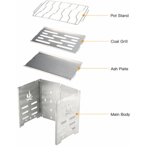 LITZEE Réchaud à Gaz Réchaud De Camping Pliable En Acier Inoxydable Portable Avec Plateau à Alcool Et Soufflet Pour Barbecue Pique-nique - Argent Réchaud à Gaz 6 LITZEE Réchaud à Gaz Réchaud De Camping Pliable En Acier Inoxydable Portable Avec Plateau à Alcool Et Soufflet Pour Barbecue Pique-nique - Argent Réchaud à Gaz – Image 4
