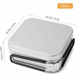 LITZEE Boîte à Lunch Ultralégère De 1600 Ml Avec Poignées Pliables Pour Le Camping En Plein Air, La Randonnée, Le Pique-nique - Ensemble 1 - Ensemble 1 Réchaud à Gaz -Pas Cher Réchaud Boutique 65814158 3
