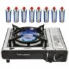 Réchaud Gaz 2200W INOX Portable + 8 Cartouches De Gaz Butane 227 Gr Allumage Piézo FIVESTAR Camping Chantier Terrasse -Pas Cher Réchaud Boutique 65976320 1