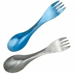 JOORRT Cuillere Et Fourchette Ultra-Legeres A Double Usage, Equipement De Camping Portable 2 En 1, Couleur Titane (Sans Sac) -Pas Cher Réchaud Boutique 66341461 3