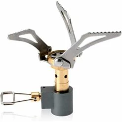 Mini Pocket En Alliage De Titane Réchaud De Camping, Survie Fournaise Poêle Mini-Four Extérieur Réchaud Pliant Camping Gaz Cooker Argent Pour Pique-Nique Camping -Adélala