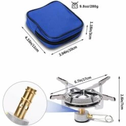 Réchaud De Camping Portatif,Brûleur Camping Gaz Avec Étui De Transport,Portable Et Pliable Mini Réchaud Gaz,Allumage Manuel,pour Randonnée,Outdoor,Pique-Nique -Adélala -Pas Cher Réchaud Boutique 66382272 2