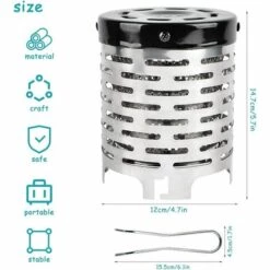 Métal Chauffage Gaz Poêle Couverture, Camping Mini Chauffage Avec Une Poignée, Tente Chauffage Couverture En Acier Inoxydable, Pour Andonnée En Camping En Plein Air -Adélala -Pas Cher Réchaud Boutique 66383591 2