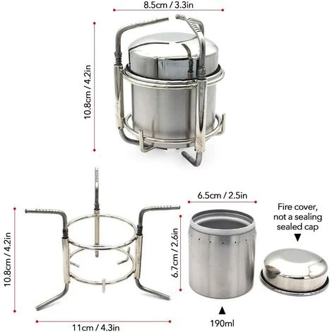 Réchaud à Alcool De Camping Portable Alcool En Acier Inoxydable Cuisinière En Plein Air Pliant Mini Spirit Cooker Pique-Nique BBQ Cookout Poêle -Adélala 4 Réchaud à Alcool De Camping Portable Alcool En Acier Inoxydable Cuisinière En Plein Air Pliant Mini Spirit Cooker Pique-Nique BBQ Cookout Poêle -Adélala – Image 2