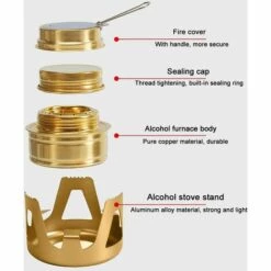 YEURIé Mini Brûleur à Alcool Portable En Alliage D'aluminium Mini Réchauds De Camping à Gaz Ultraléger Brûleur à Alcool En Laiton -Pas Cher Réchaud Boutique 66386826 2