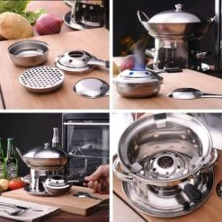 YEURIé Lot De 2 Mini Réchauds à Alcool Portatifs En Acier Inoxydable Pour Camping, Randonnée, Thé, Café, Boissons Chaudes -Pas Cher Réchaud Boutique 66386844 5