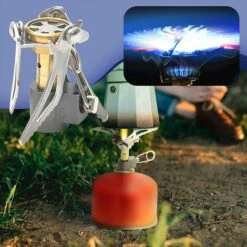 OSQI Mini Réchaud De Camping Ultra-léger En Alliage De Outil De Batterie De Cuisine Extérieur Pliable Automatique Pour - Cuisson Camping Randonnée Suspension Luminaire Bois -Pas Cher Réchaud Boutique 66402475 3
