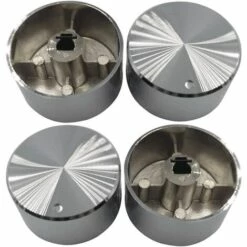 GALOZZOIT 4 Pcs Commutateur Rotatif Bouton De Pièces D'Réchaud à Gaz Réchaud à Gaz En Alliage De Zinc Poignée Ronde Avec Revêtement Chromé Pour Réchaud à Gaz