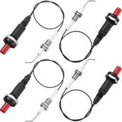 FLETéçA 4 Pièces Kit D'Allumeur Piézo-Poussoir Au Propane Avec Électrode En Céramique Filetée Fil De Prise D'Allumage 30 Cm Pour Gril à Gaz, Cheminée, Chauffage, Cuisinière
